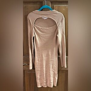 Tan bodycon cutout dress